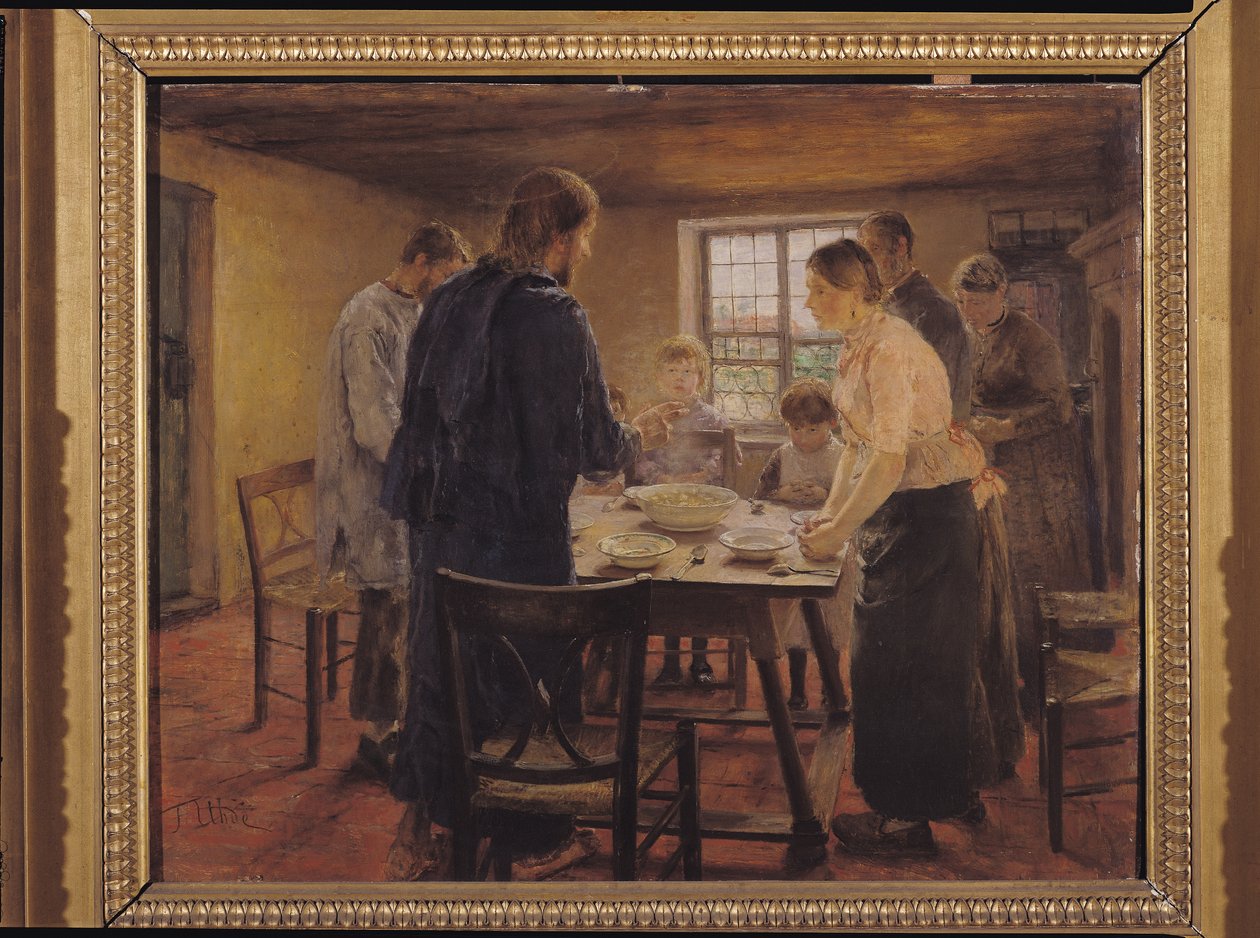 Cristo con los campesinos, c.1887-88 de Fritz von Uhde