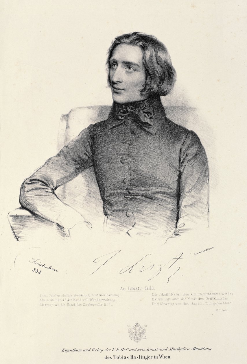 Retrato de Franz Liszt (1811-86) de Fritz Kriehuber