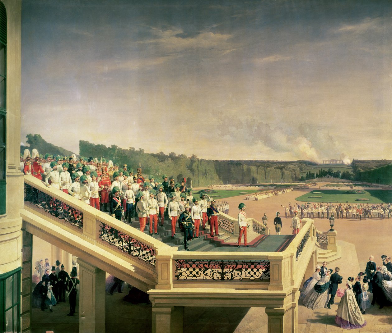 Banquete de la Corte en los Jardines del Palacio de Schonbrunn con motivo del aniversario de la Orden Militar de Teresa, 1865 de Fritz L