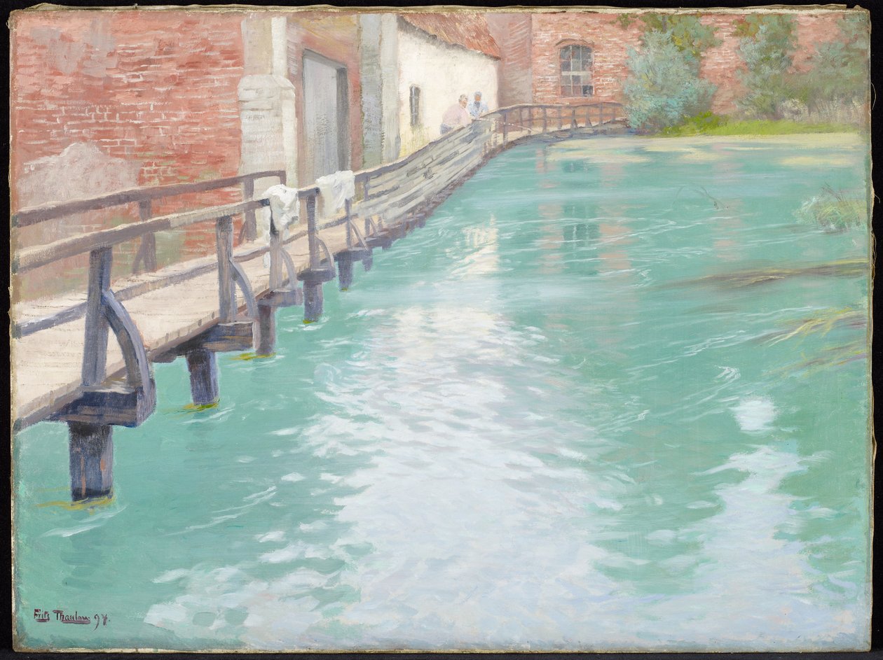 Los molinos en Montreuil-sur-Mer, Normandía, 1891 de Frits Thaulow