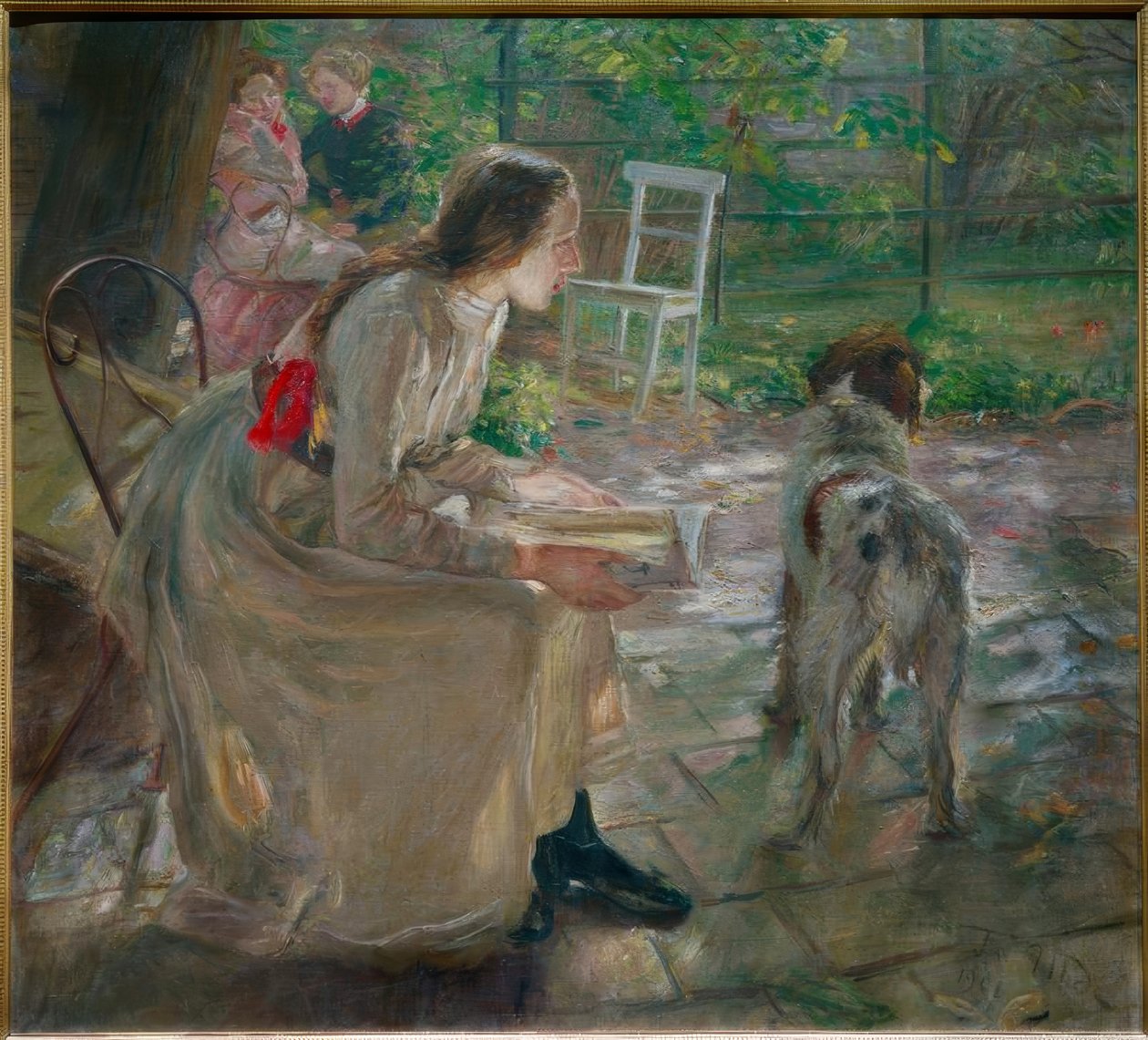 Las hijas del artista en el jardín de Fritz von Uhde