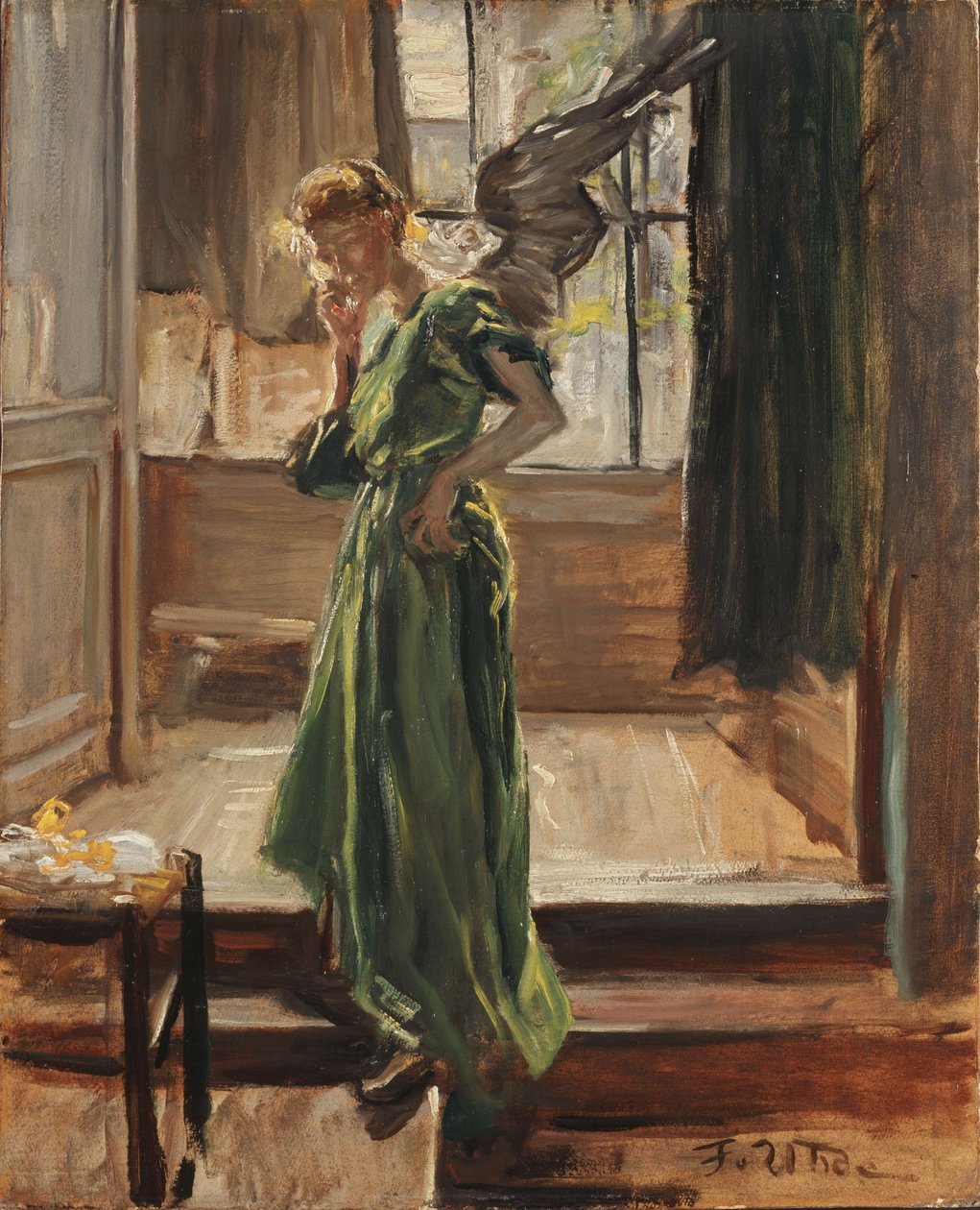 Pausa del modelo de Fritz von Uhde