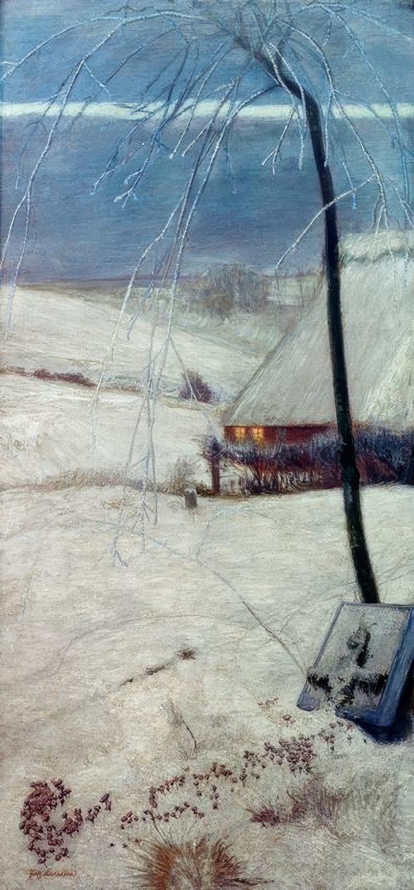 Tumba infantil en la nieve de Fritz Mackensen