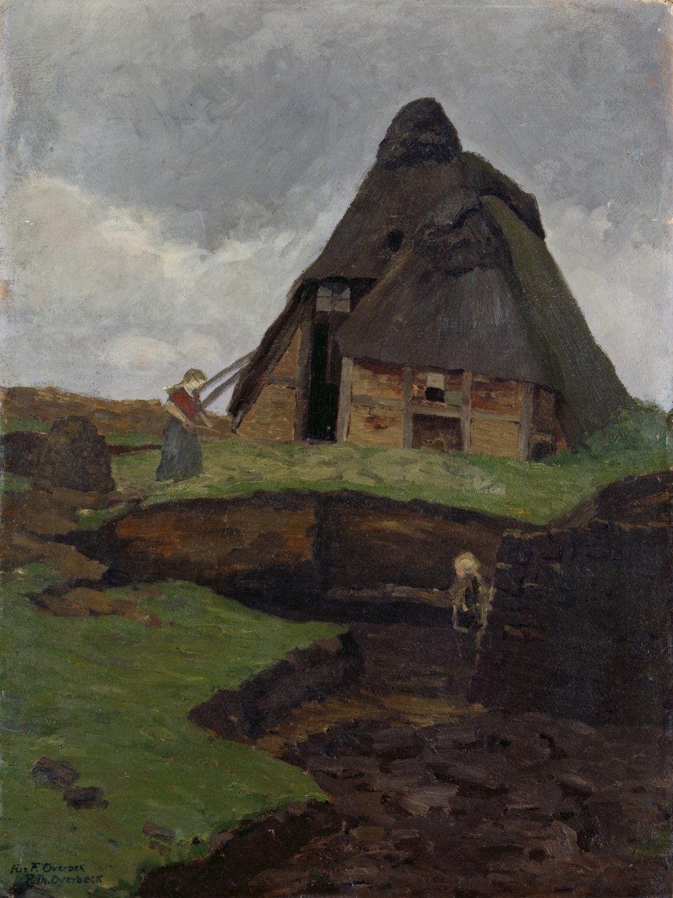 Cabaña de Mire con niño de Fritz Overbeck