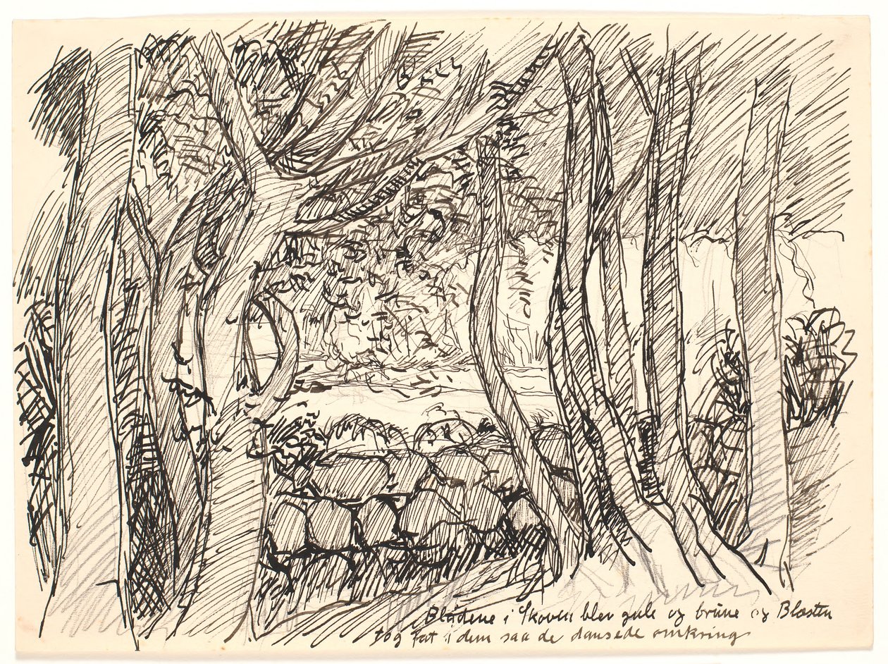 Las hojas en el bosque se volvieron amarillas y marrones... de Fritz Syberg