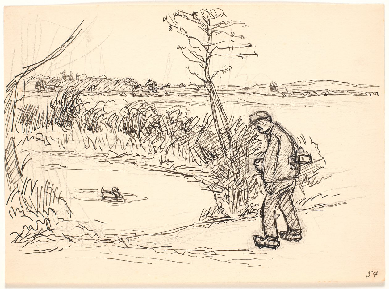 El campesino junto al lago congelado de Fritz Syberg