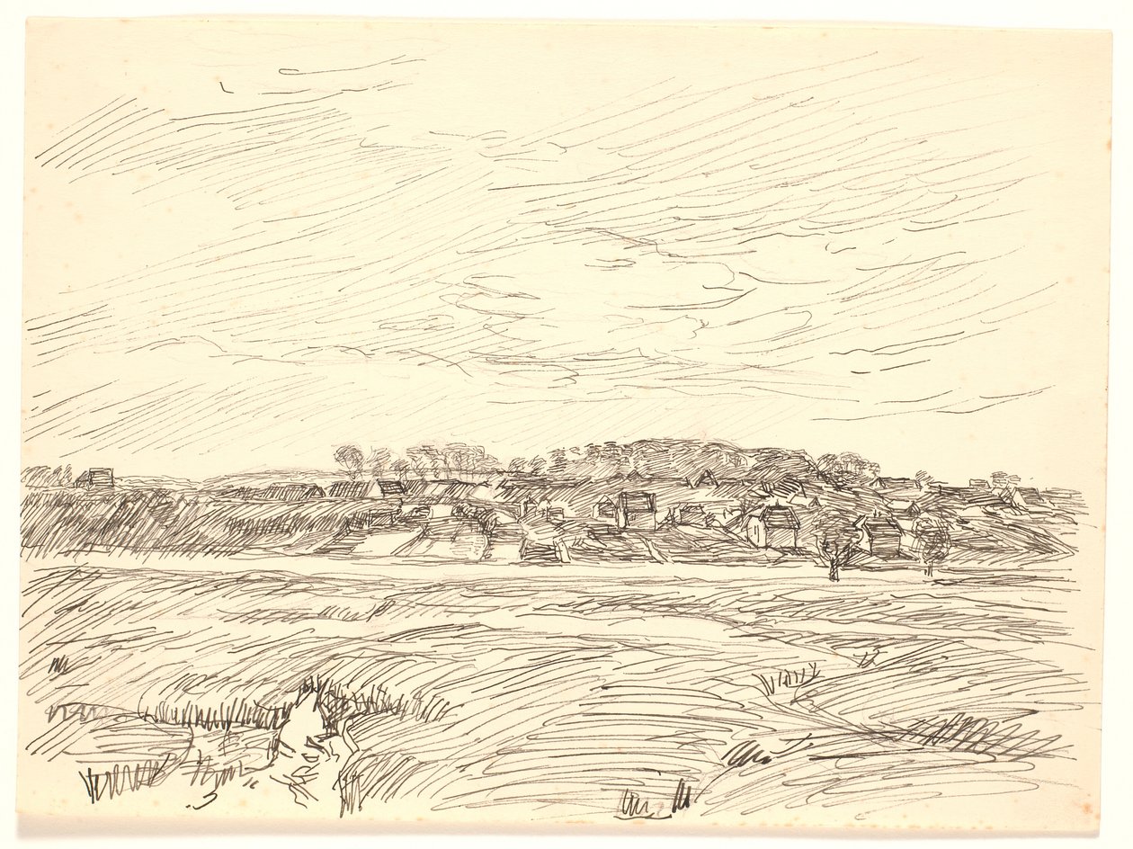 Paisaje con aldea de Fritz Syberg