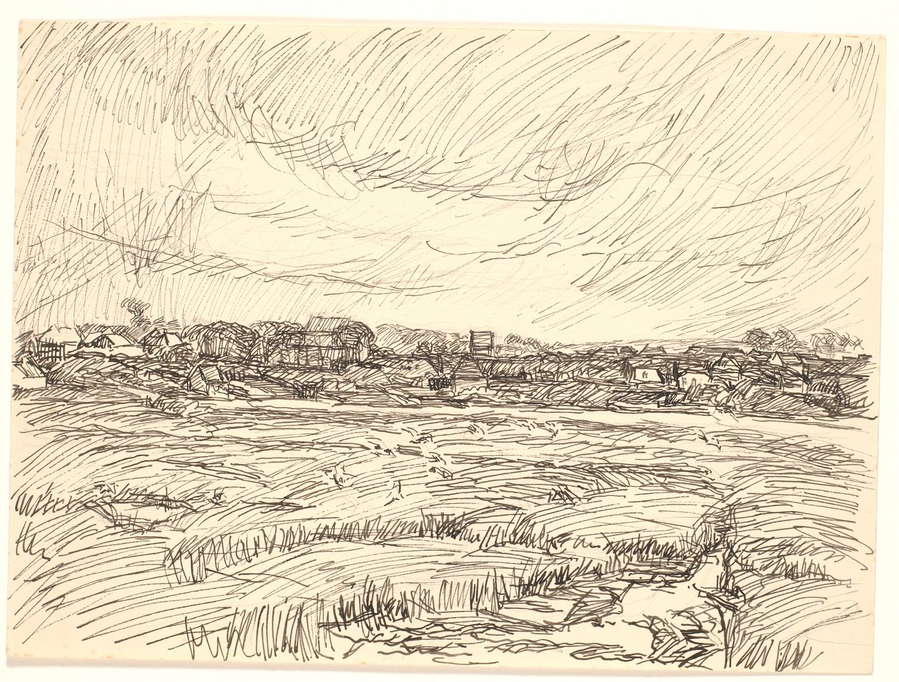 Paisaje con aldea de Fritz Syberg