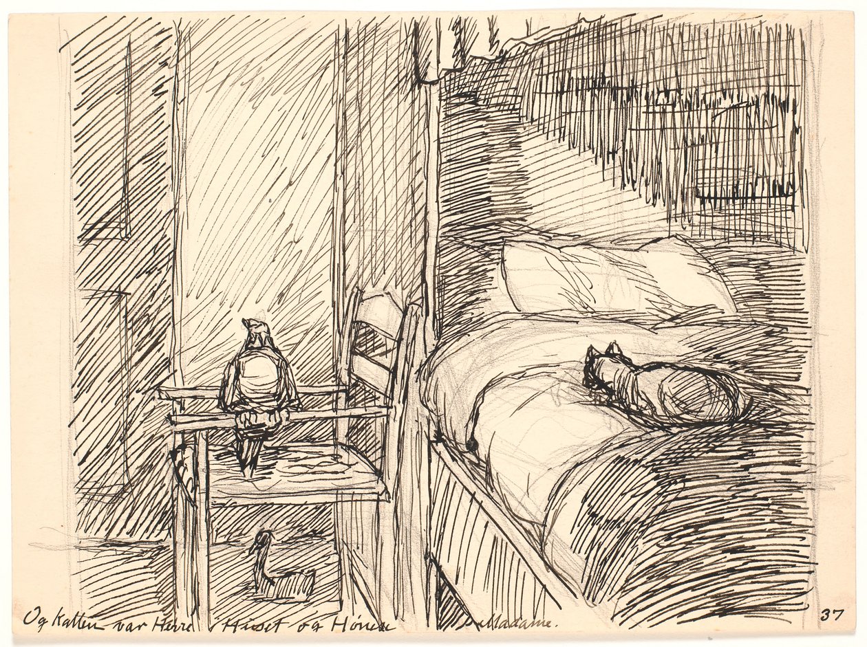 Y el gato era el señor de la casa y la gallina Madame de Fritz Syberg