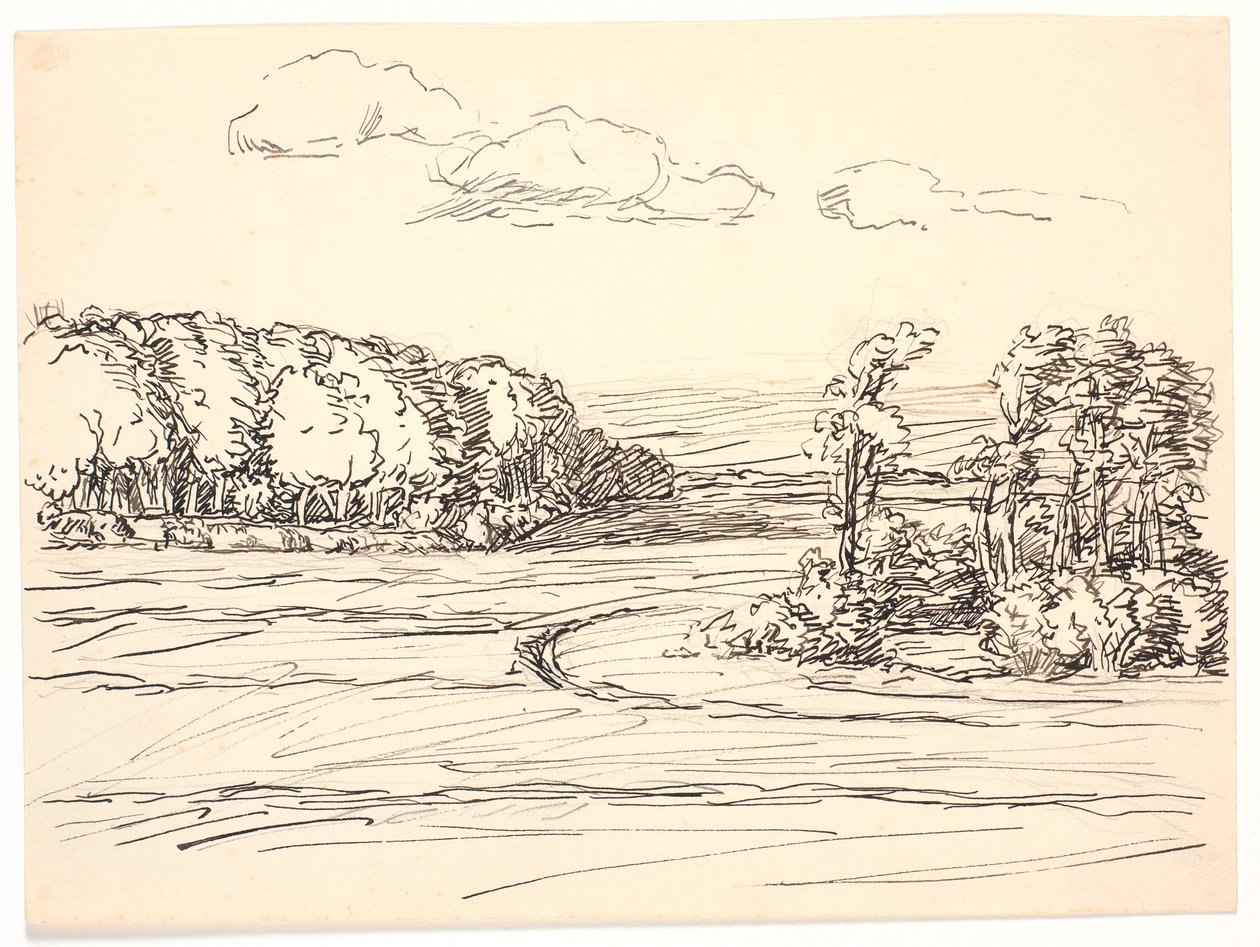 Alrededor de campos y prados había grandes bosques de Fritz Syberg