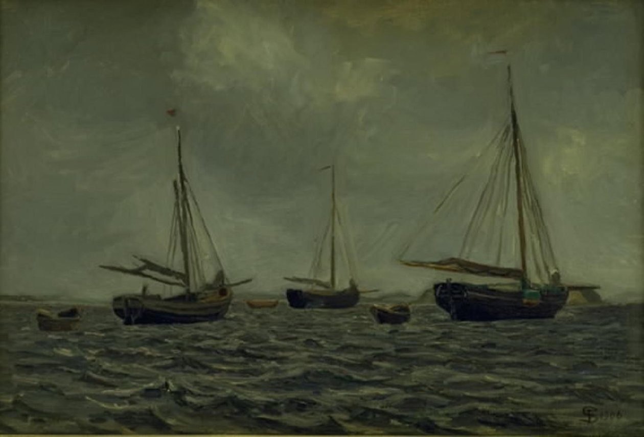 Barcos anclados de Fritz Syberg