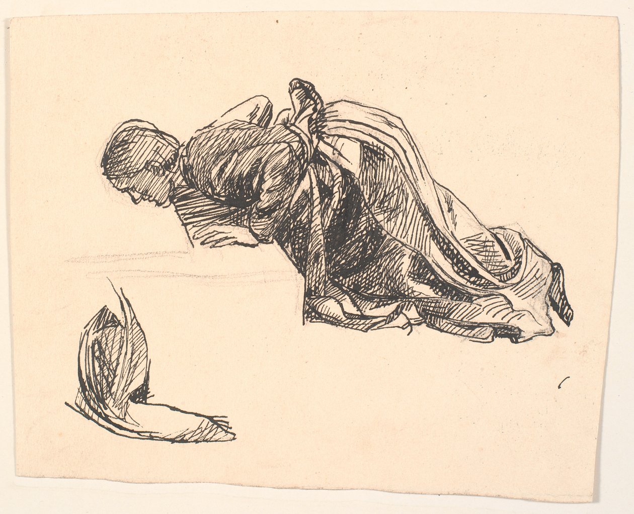 Boceto para la figura de la madre en: Ahí tienes tus ojos, dijo la Muerte... de Fritz Syberg