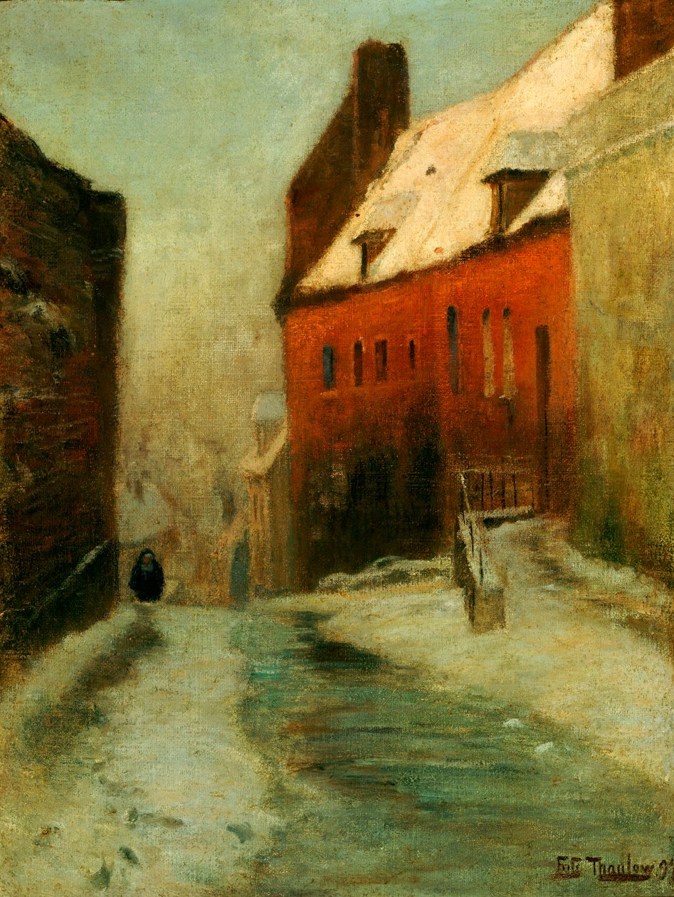 Escena de calle en invierno, Montreuil, 1894 de Frits Thaulow