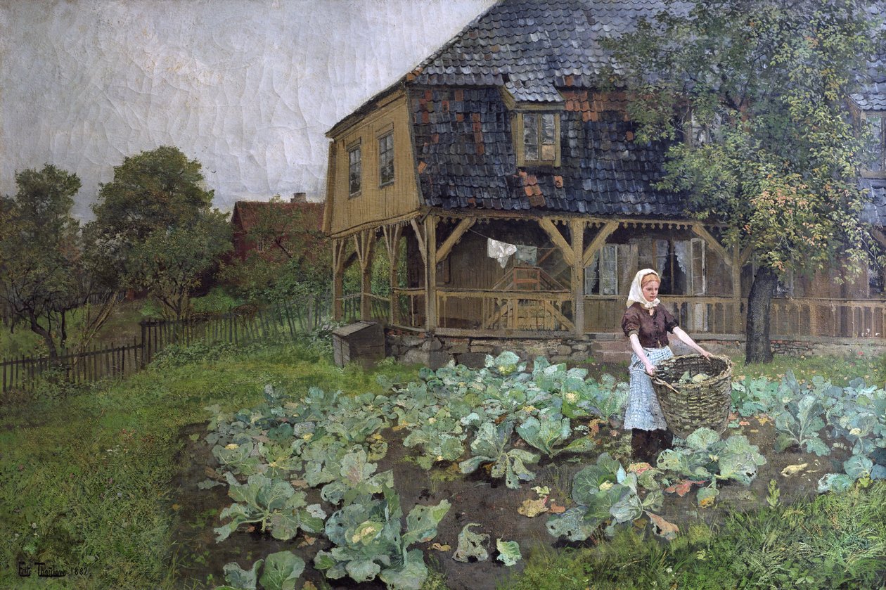 La casa señorial en Grunerlokka (óleo sobre lienzo) de Fritz Thaulow