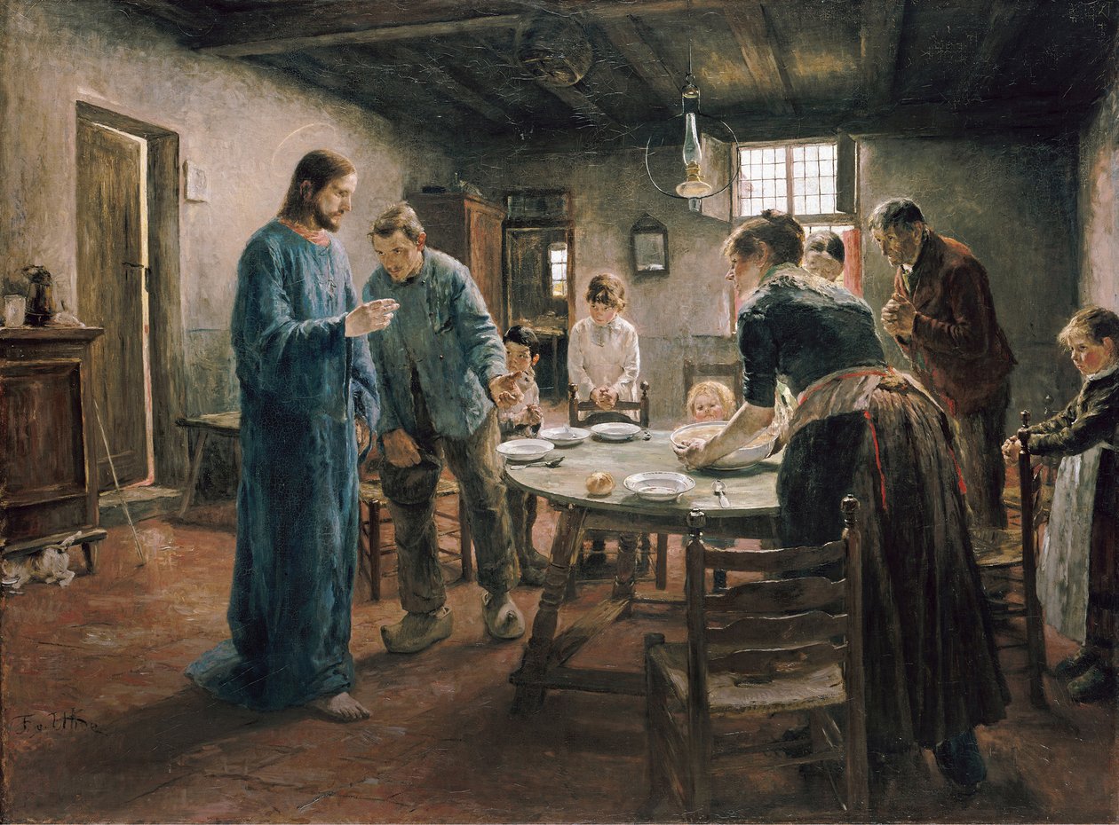Oración antes de la comida de Fritz von Uhde