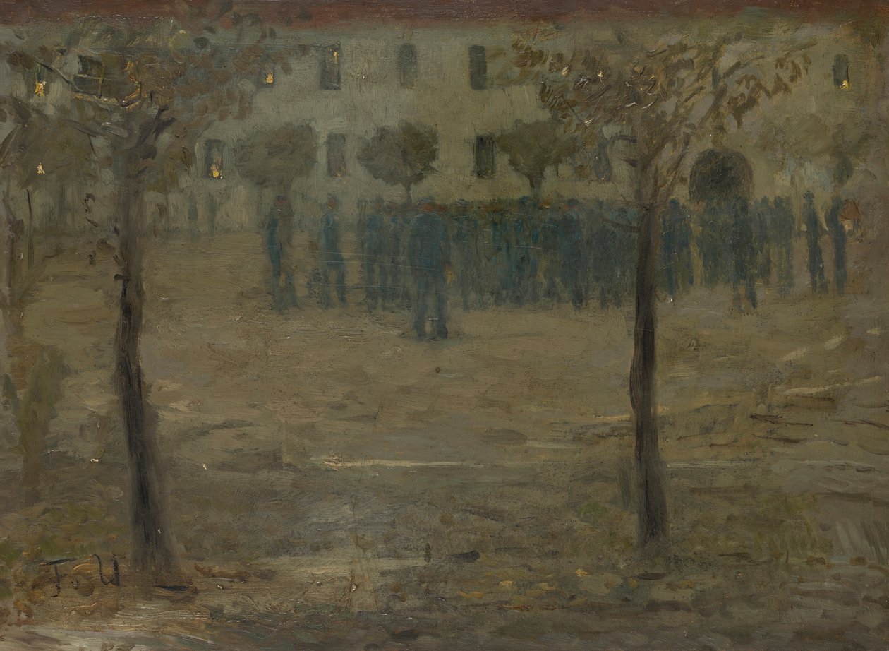 En el patio del cuartel de Fritz von Uhde