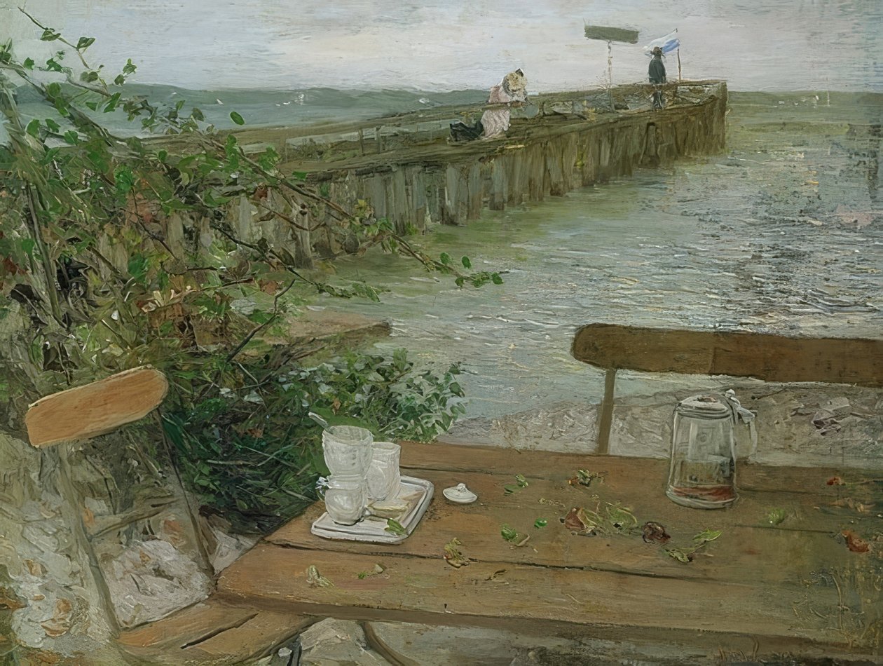 Embarcadero en el lago Starnberg de Fritz von Uhde