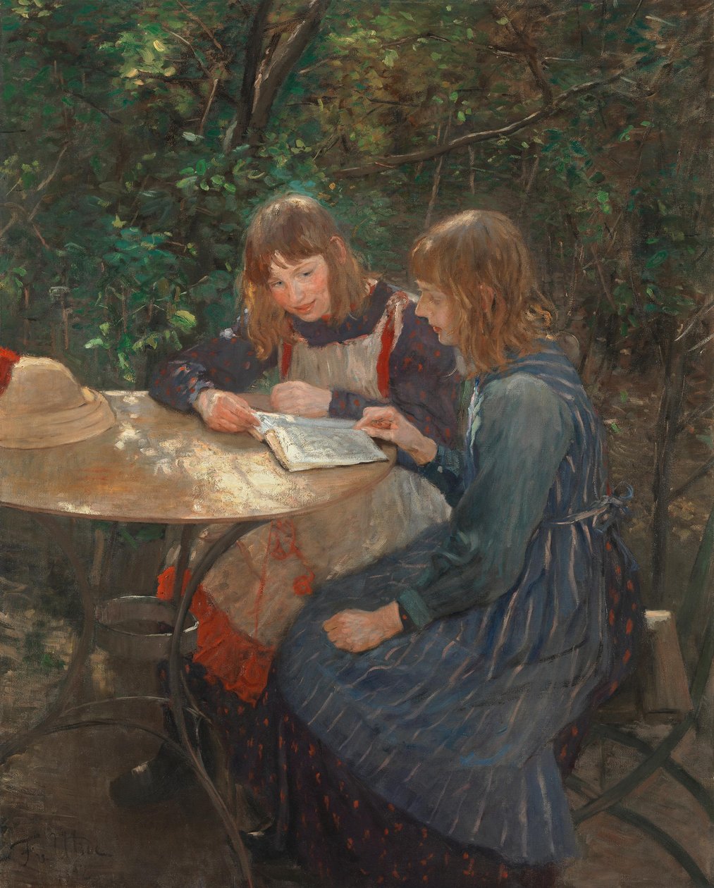 Dos niñas en el jardín de Fritz von Uhde