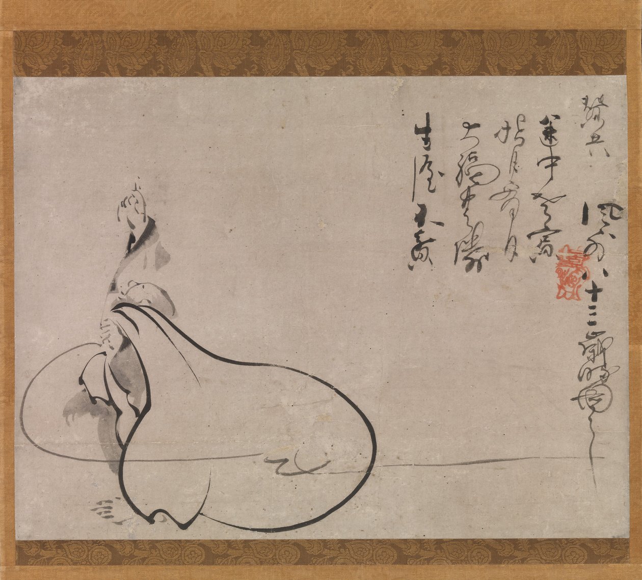 Hotei señalando la luna de Fugai Ekun