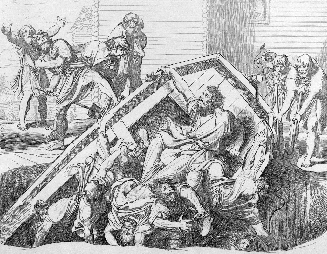 La venganza de Olga contra los Drevlians, antes de 1839 de Fyodor Antonovich Bruni