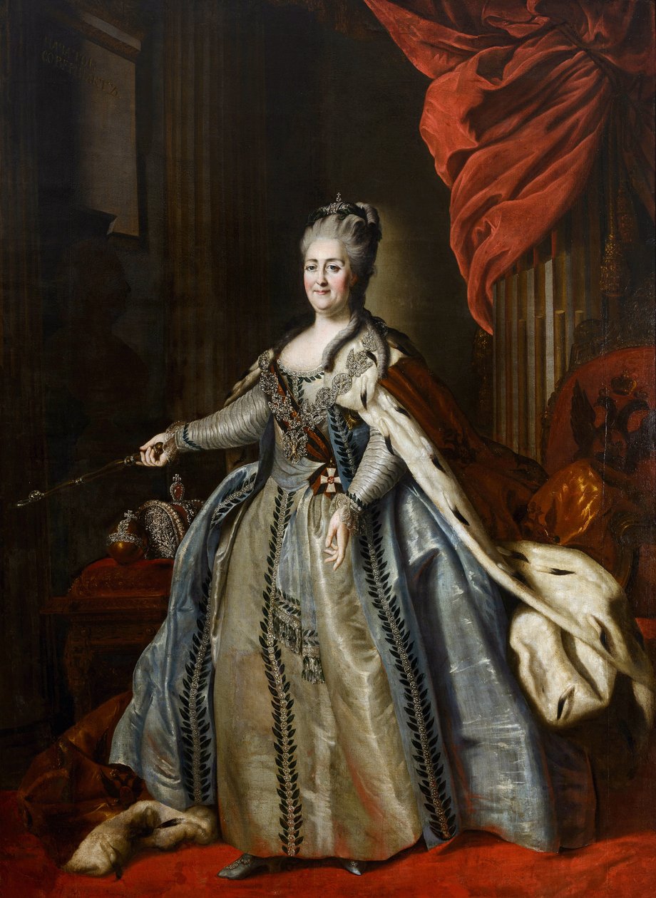 Retrato de la emperatriz Catalina II (1729-1796) par Rokotov, Fyodor Stepanovich (1735-1808). Óleo sobre lienzo, segunda mitad del siglo XVIII, Museo Estatal de Arte A. Radishchev, Saratov de Fyodor Stepanovich Rotokov