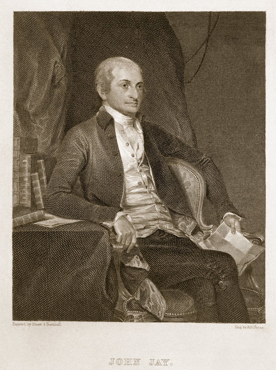 John Jay, grabado por Asher Brown Durand (1796-1886) de G. and Trumbull, J. Stuart