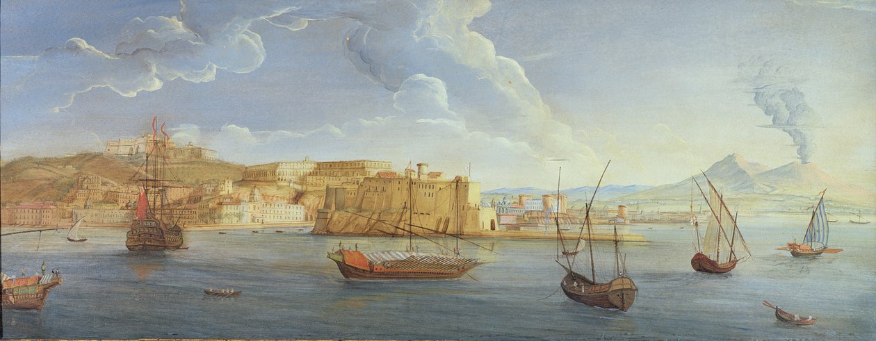 Vista de Nápoles con el Castel dell