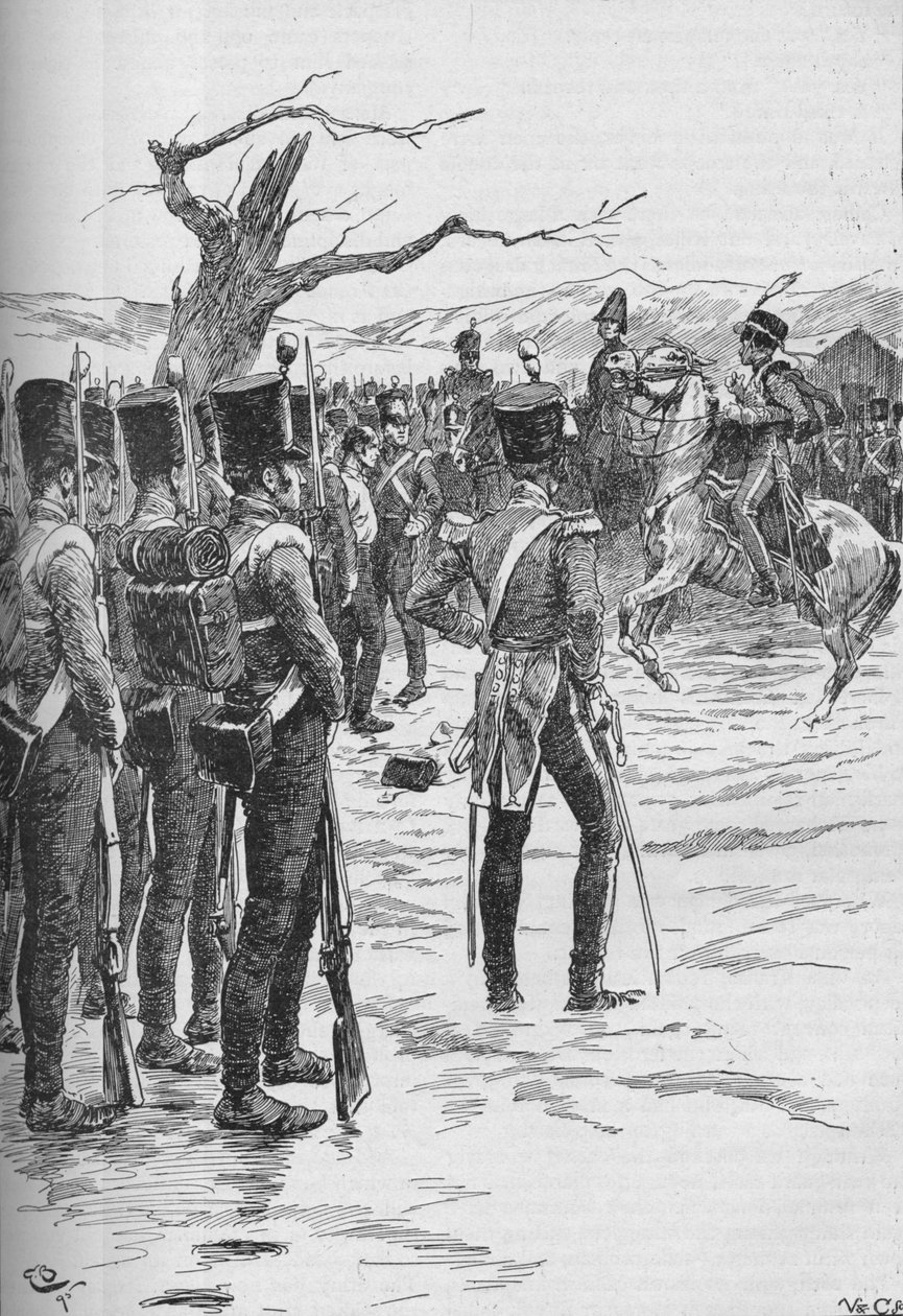 ¡Un húsar llegó con la noticia de que el enemigo estaba sobre nosotros!, 1895, 1902 de GB