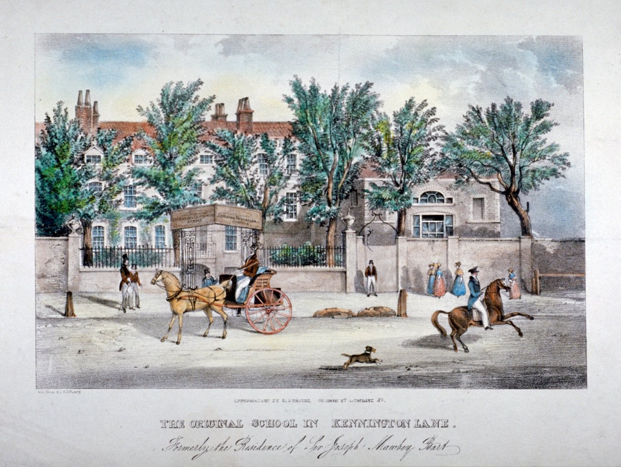 La Escuela de los Licenciados, Kennington Lane, Lambeth, Londres, c1841 de GF Bragg