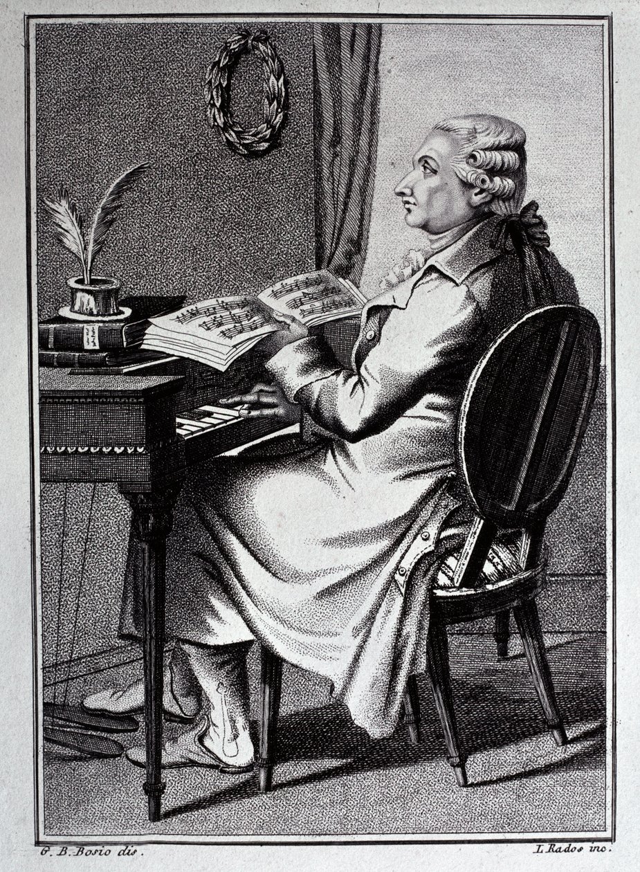 Retrato de Antonio Sacchini (dibujo) de G. B. Bosio