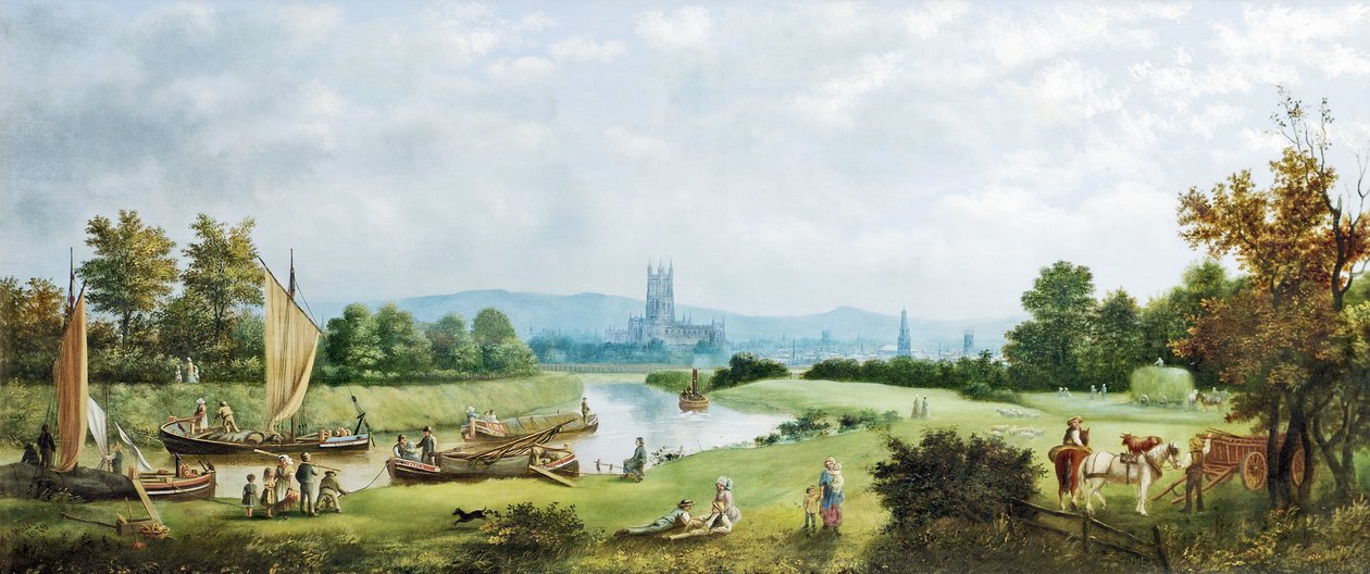 Verano glorioso, Gloucester desde el noroeste, 1879 de G. F. Walton