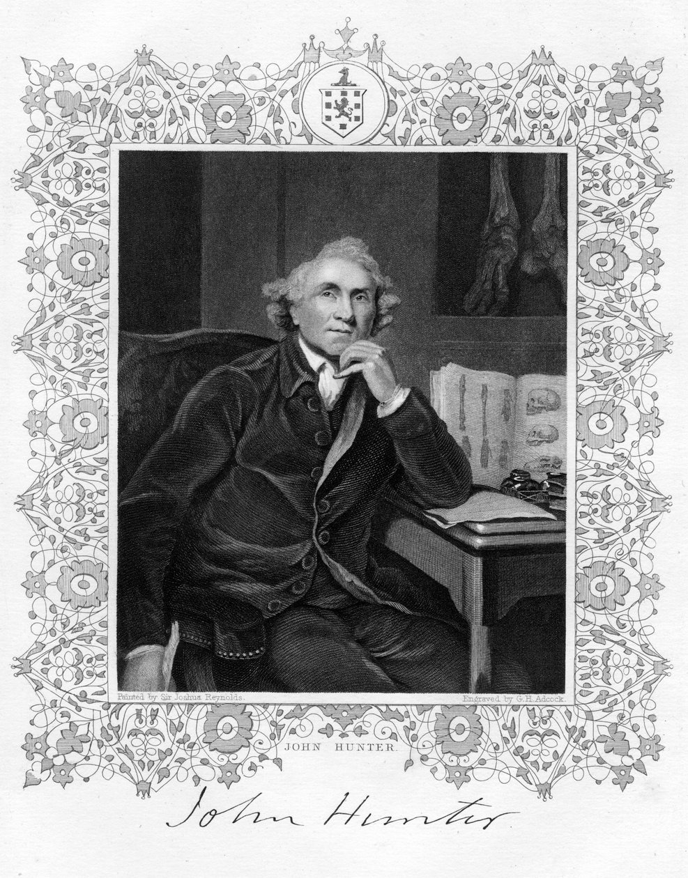 John Hunter 1728-1793, cirujano escocés, siglo XIX de G. H. Adcock