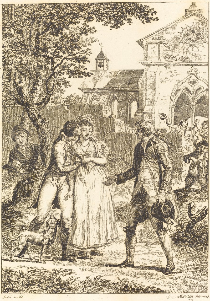El beso devuelto: El beso prestado de G. Mallesteste after Jacques Louis François Touzé