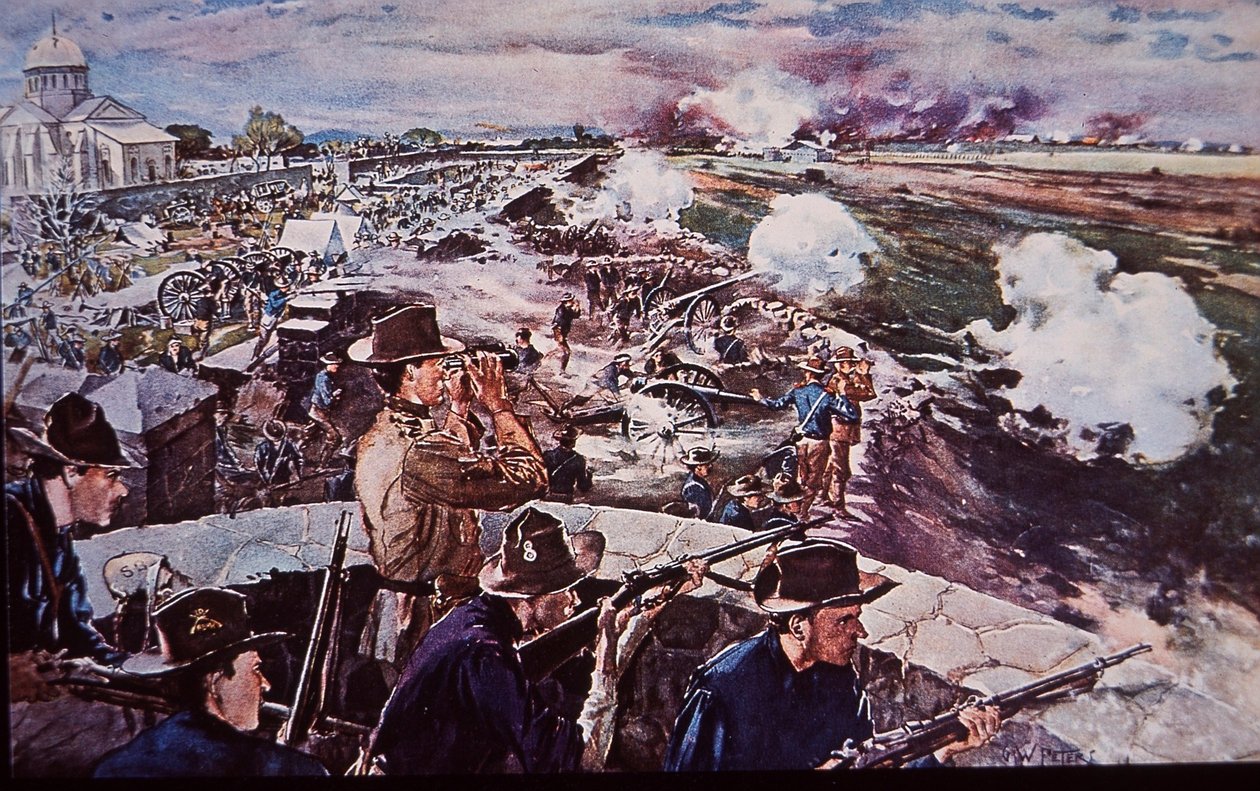 Guerra Hispano-Estadounidense 1898, artillería estadounidense en acción en Filipinas de G. W. Peters