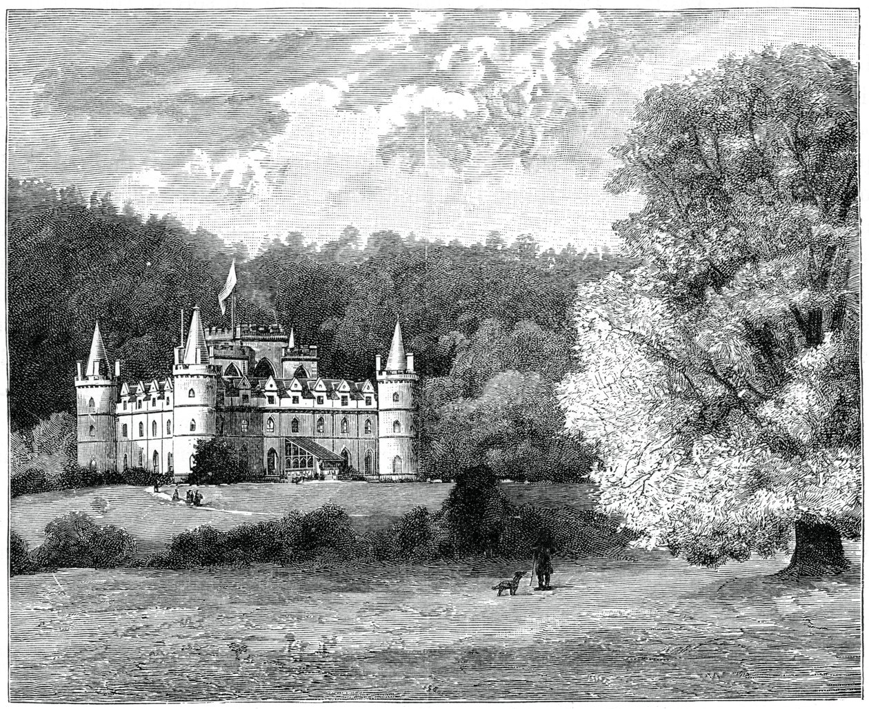 Castillo de Inverary, oeste de Escocia, 1900 de G. W. Wilson and Company