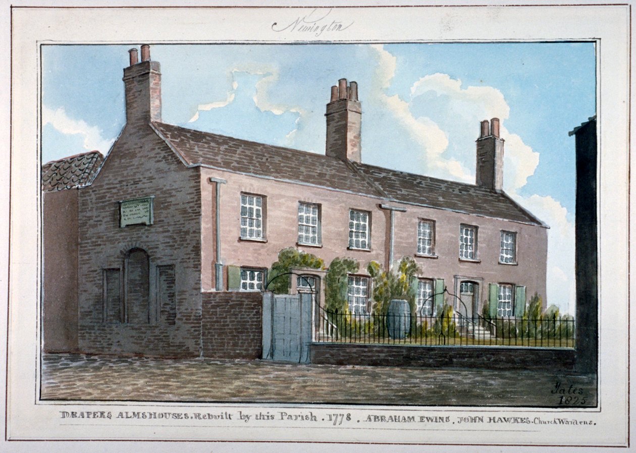 Asilos de Drapers, New Kent Road, Southwark, Londres, 1825 de G Yates
