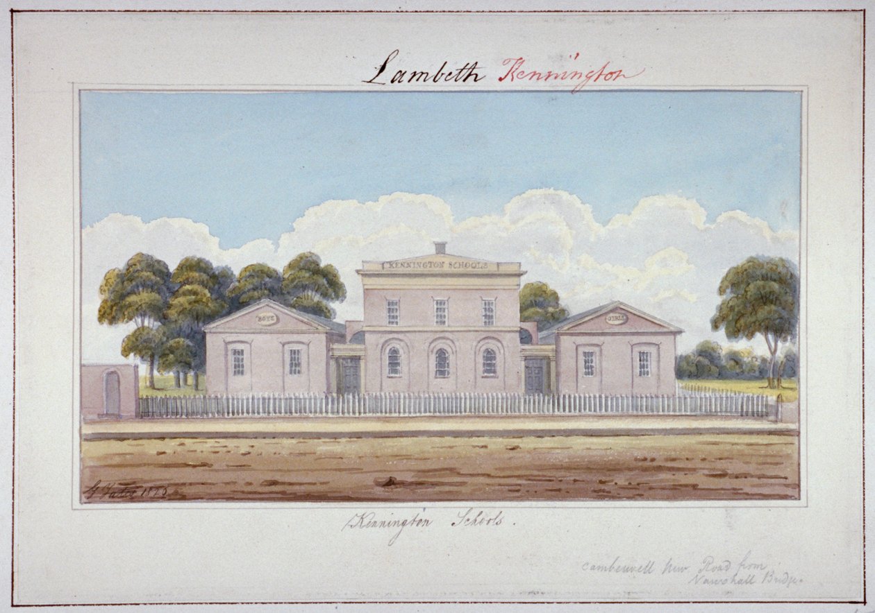 Escuelas de Kennington, Camberwell New Road, Lambeth, Londres, 1826 de G Yates
