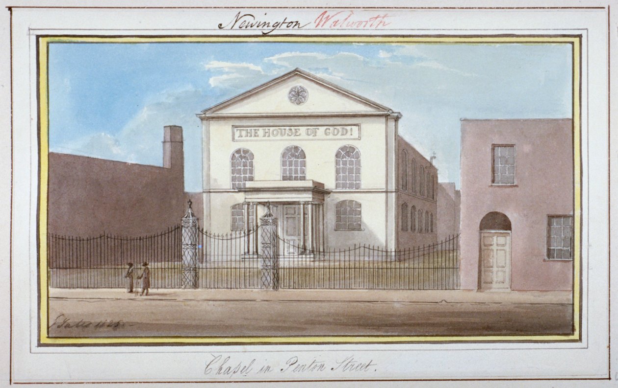 Vista de la capilla en Penton Street, Southwark, Londres de G Yates