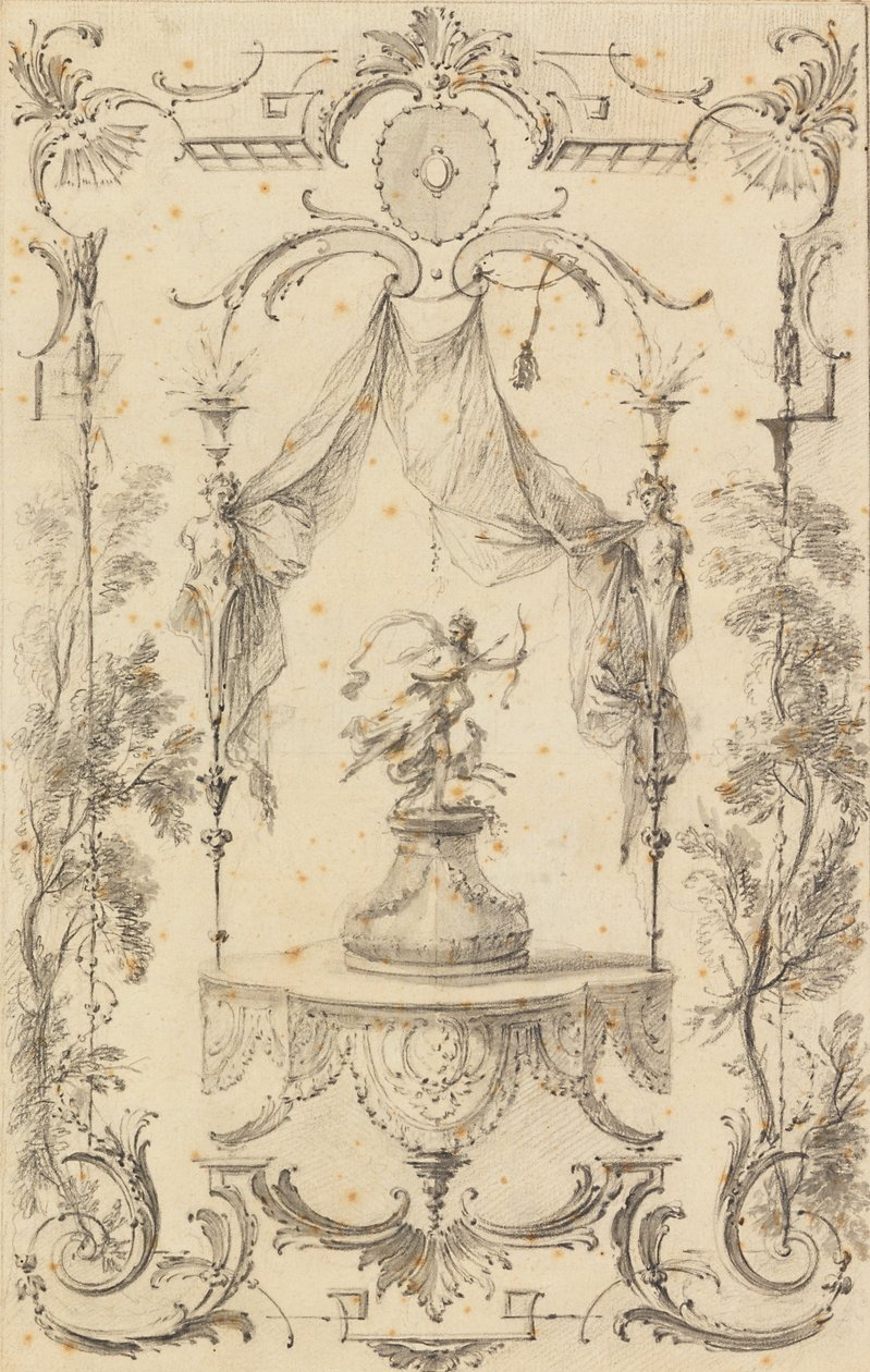 Diseño para Panel de Pared sobre el Tema de Diana de Gabriel Huquier