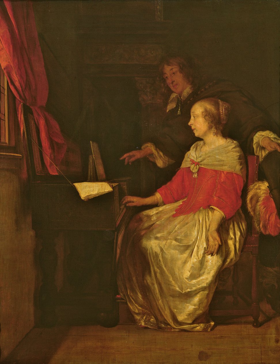 La lección de virginal de Gabriel Metsu