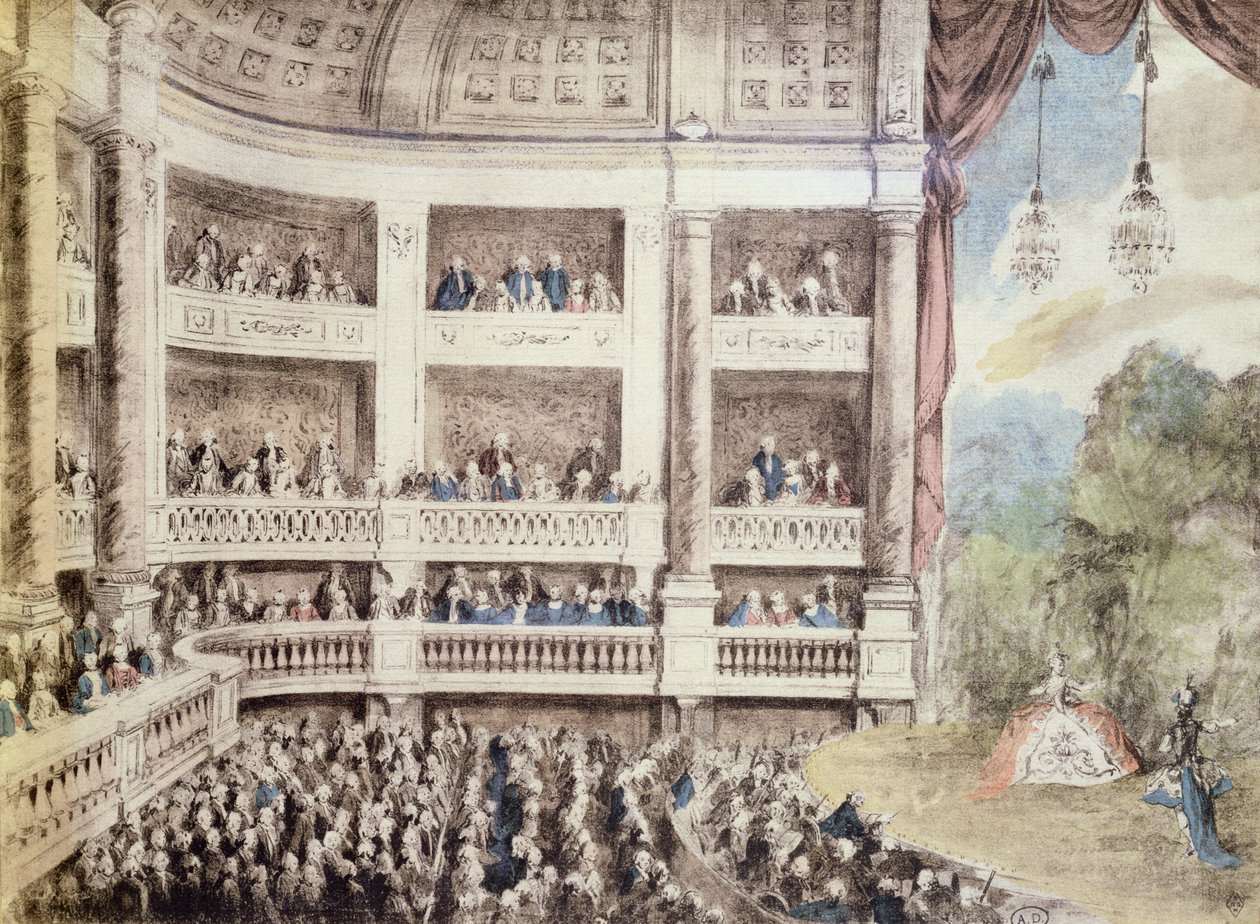 Escena en la ópera, c.1760 de Gabriel de Saint Aubin