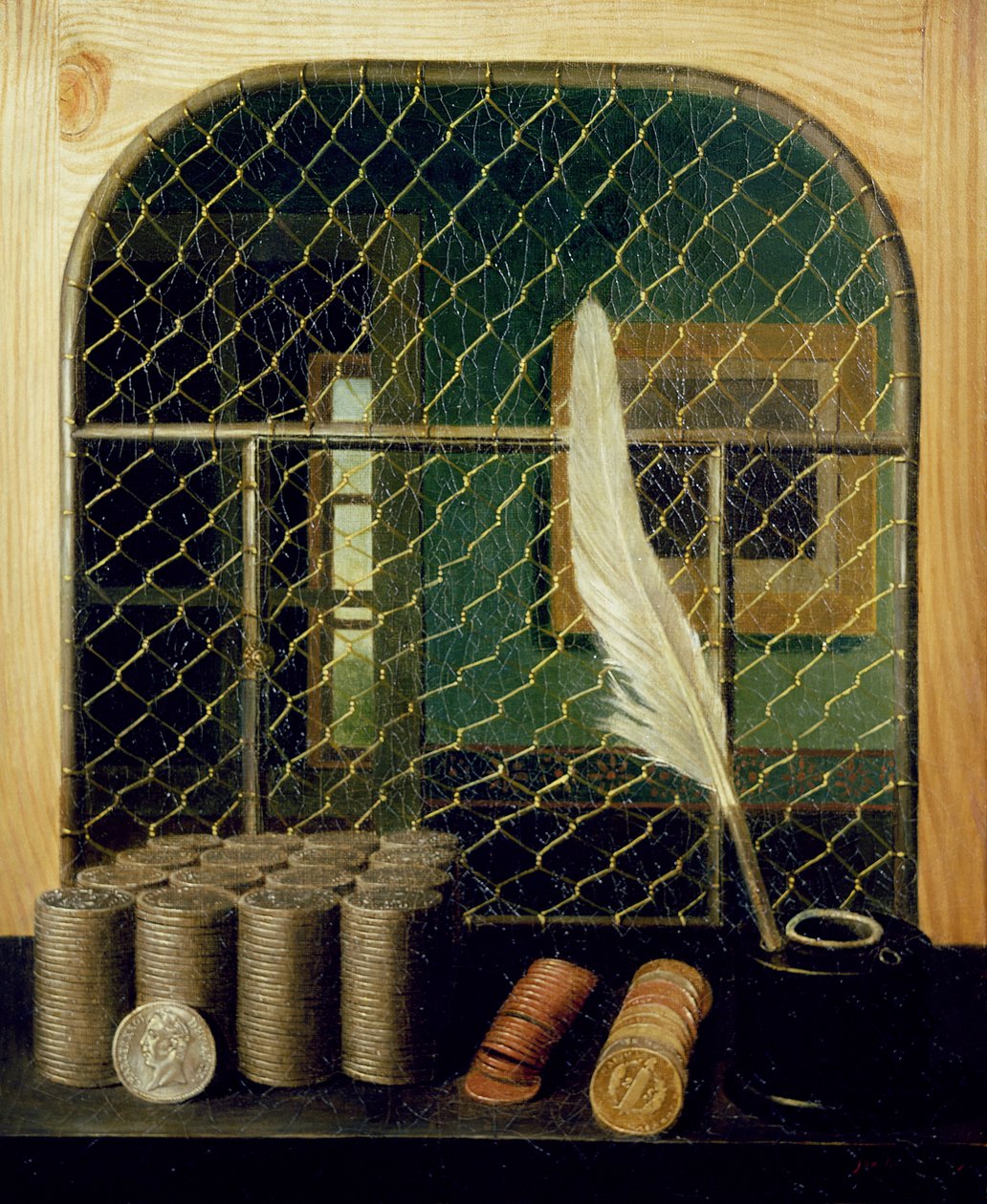Mostrador de cajero con monedas, 1829 de Gabriel Germain Joncherie