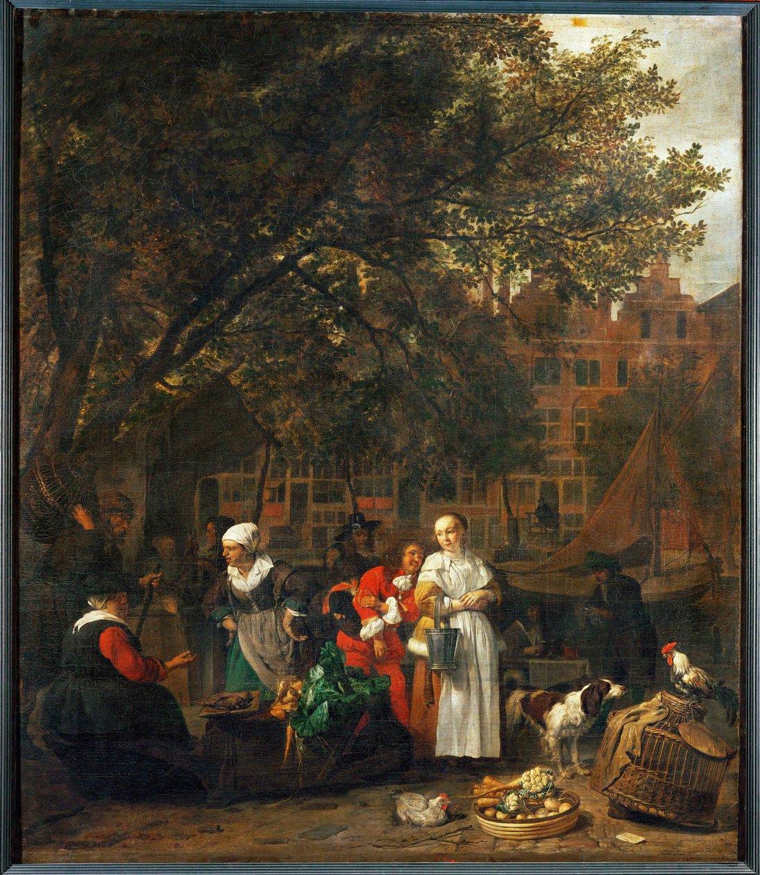 Mercado de verduras en Ámsterdam, Países Bajos ... de Gabriel (attr. to) Metsu