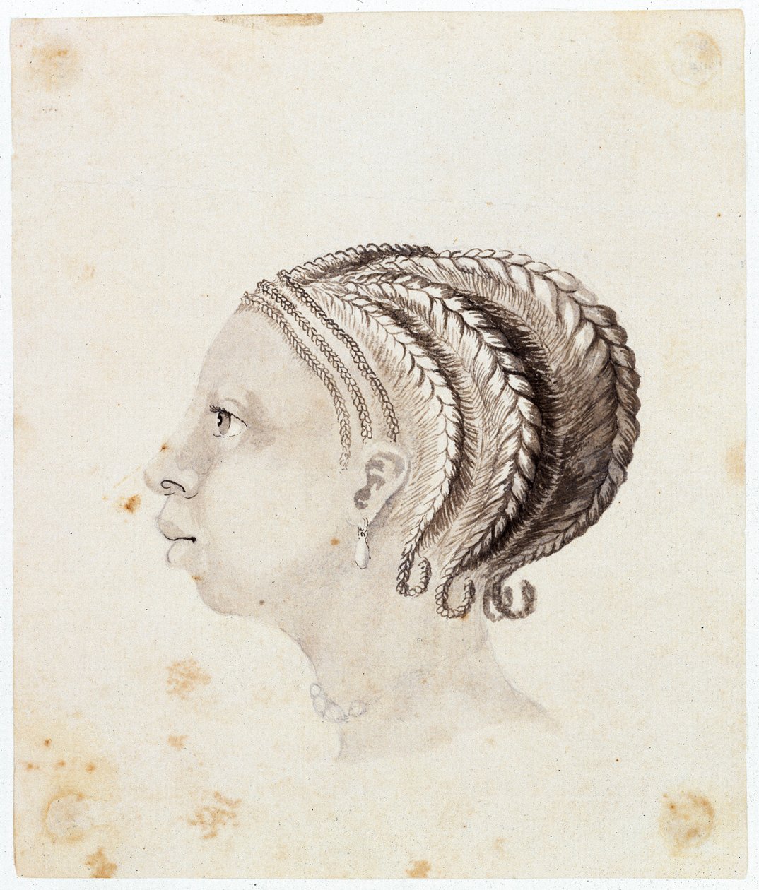 Cabeza de mujer de África occidental, c.1775 (acuarela) de Gabriel Bray