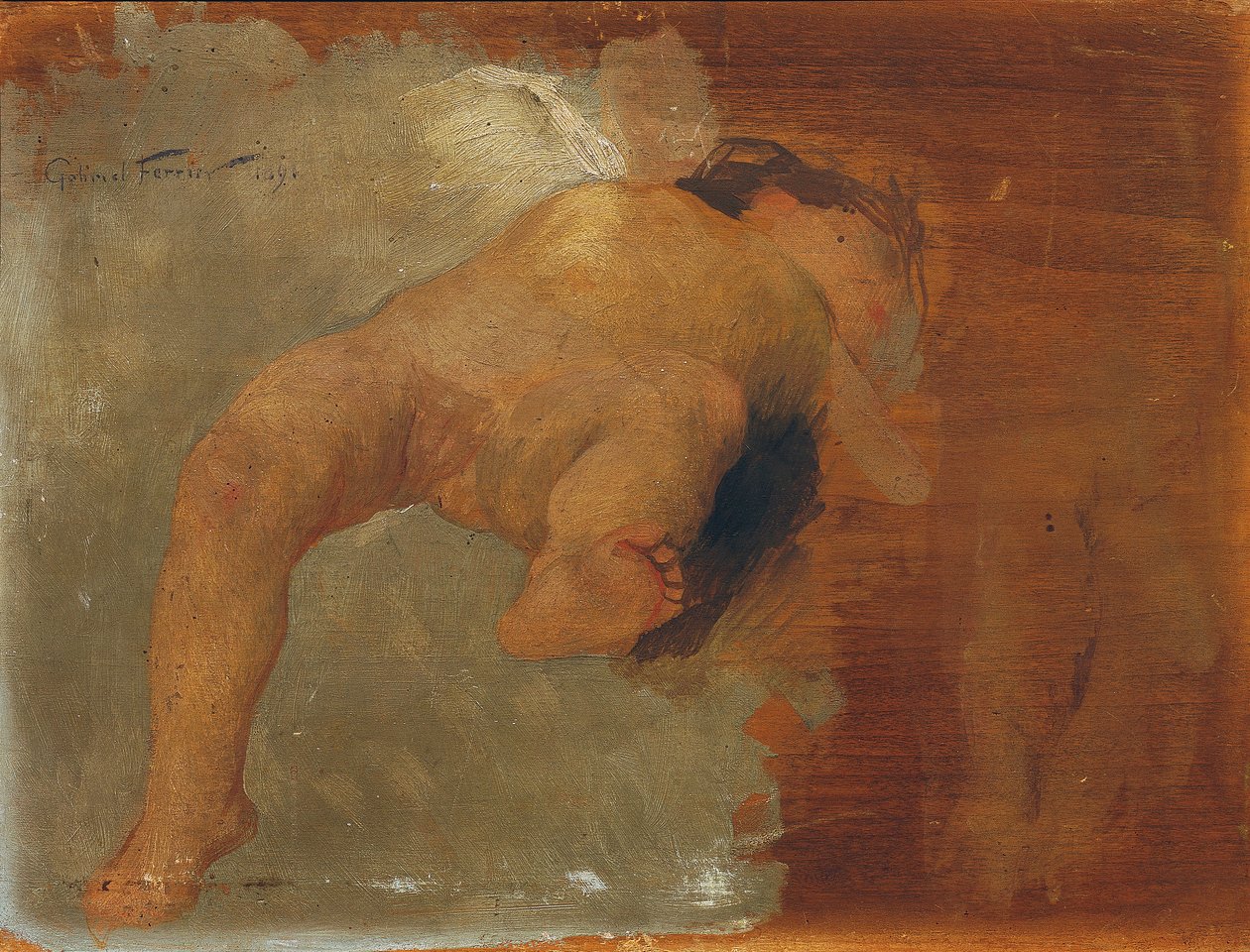Putto reclinable de Gabriel Ferrier