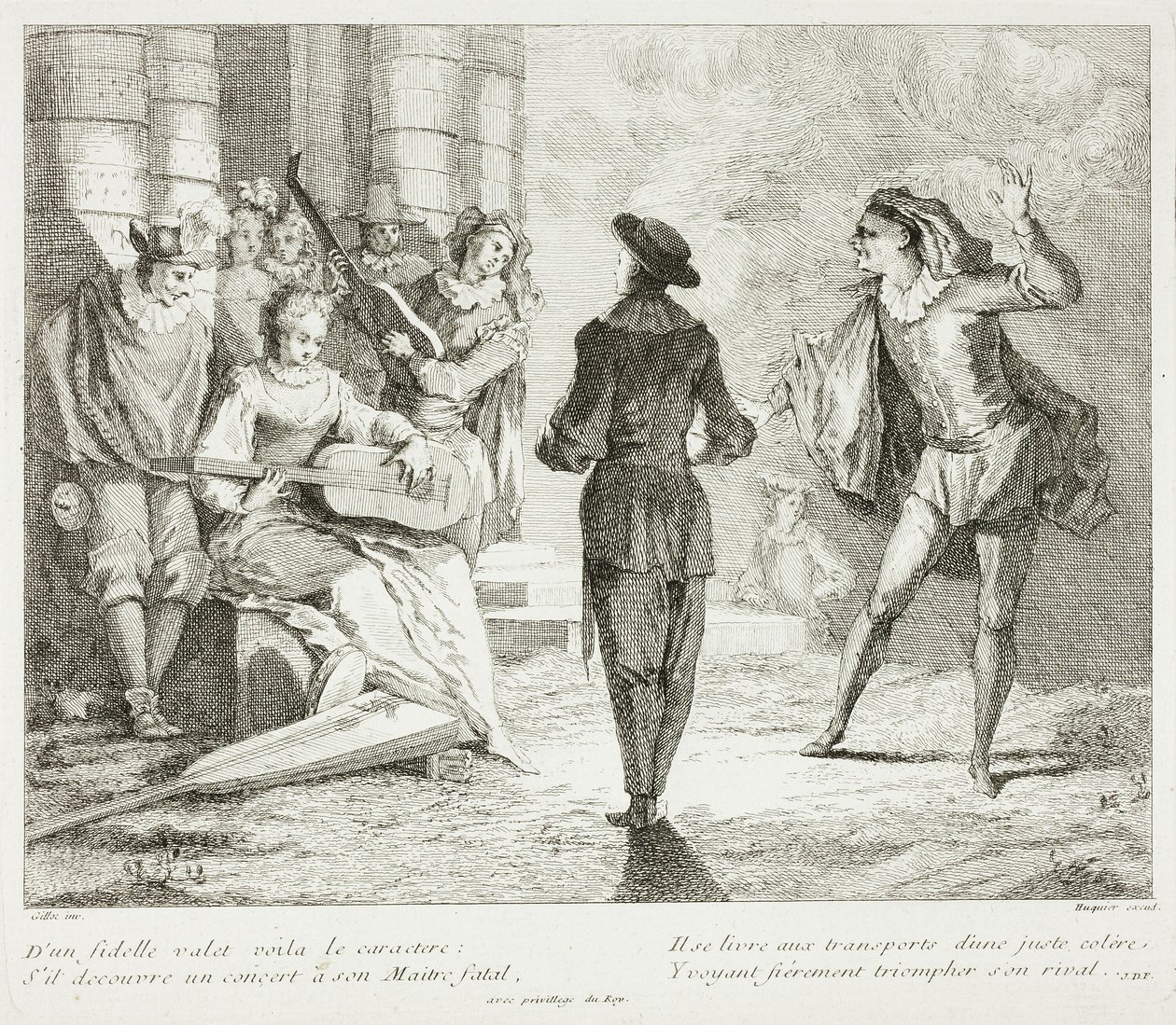 Placa del Livre de Scenes Comiques de Gabriel Huquier