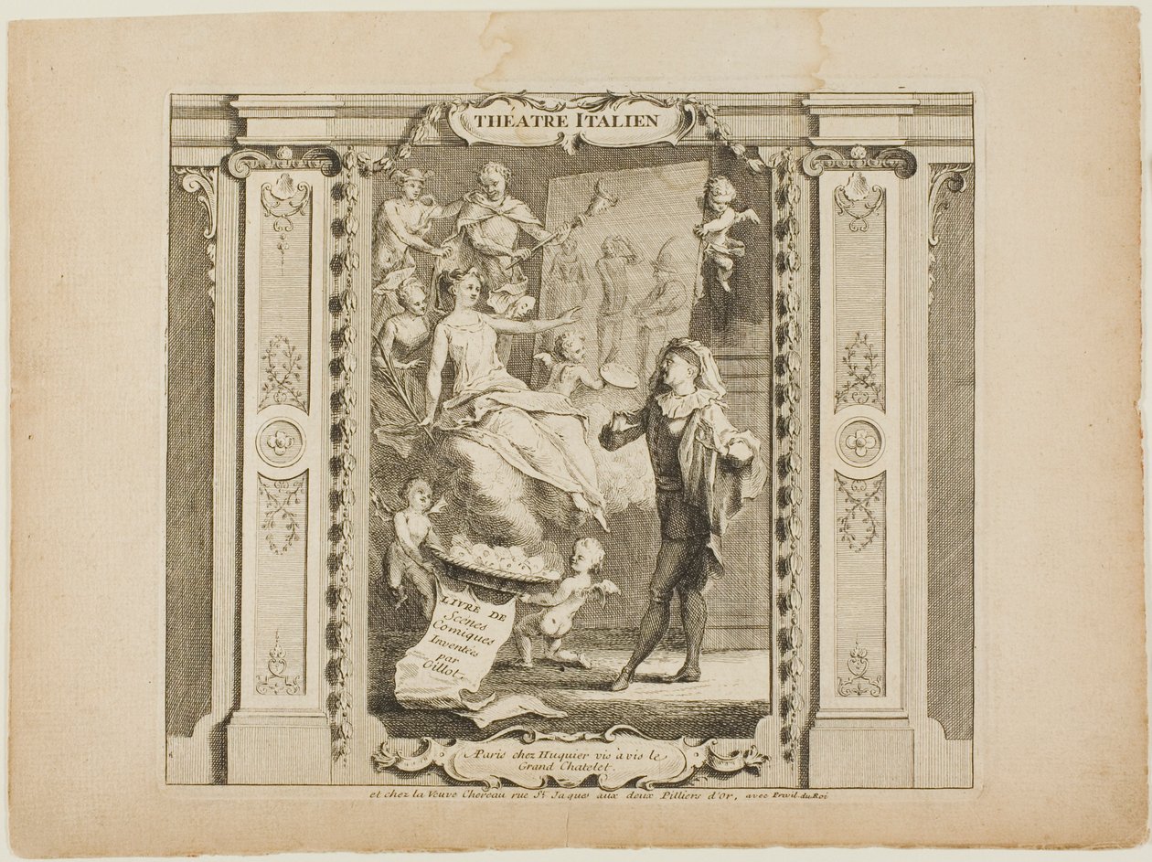 Teatro Italiano, frontispicio del Libro de Escenas Cómicas de Gabriel Huquier