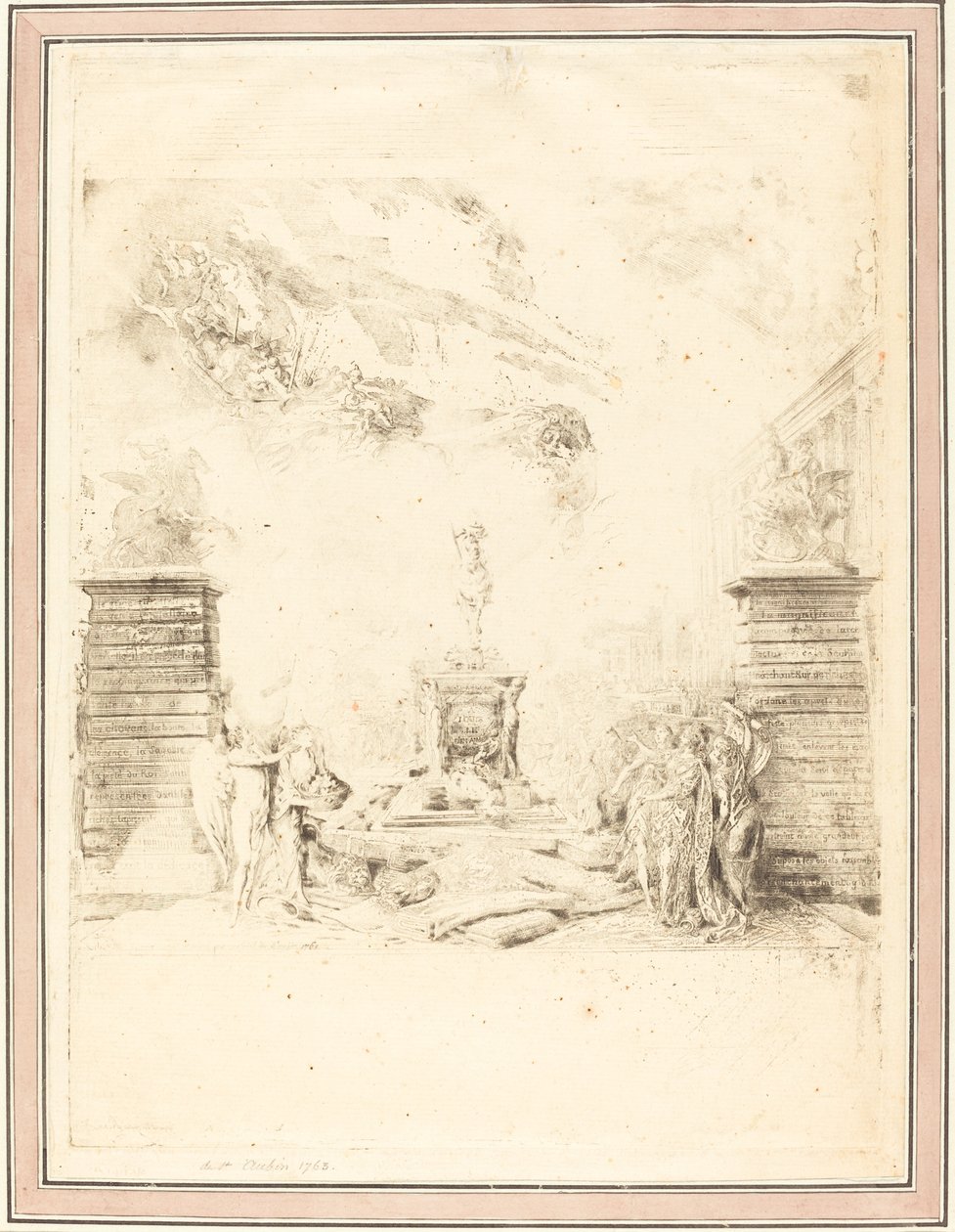 Alegoría sobre la Erección de la Estatua de Luis XV de Gabriel Jacques de Saint Aubin