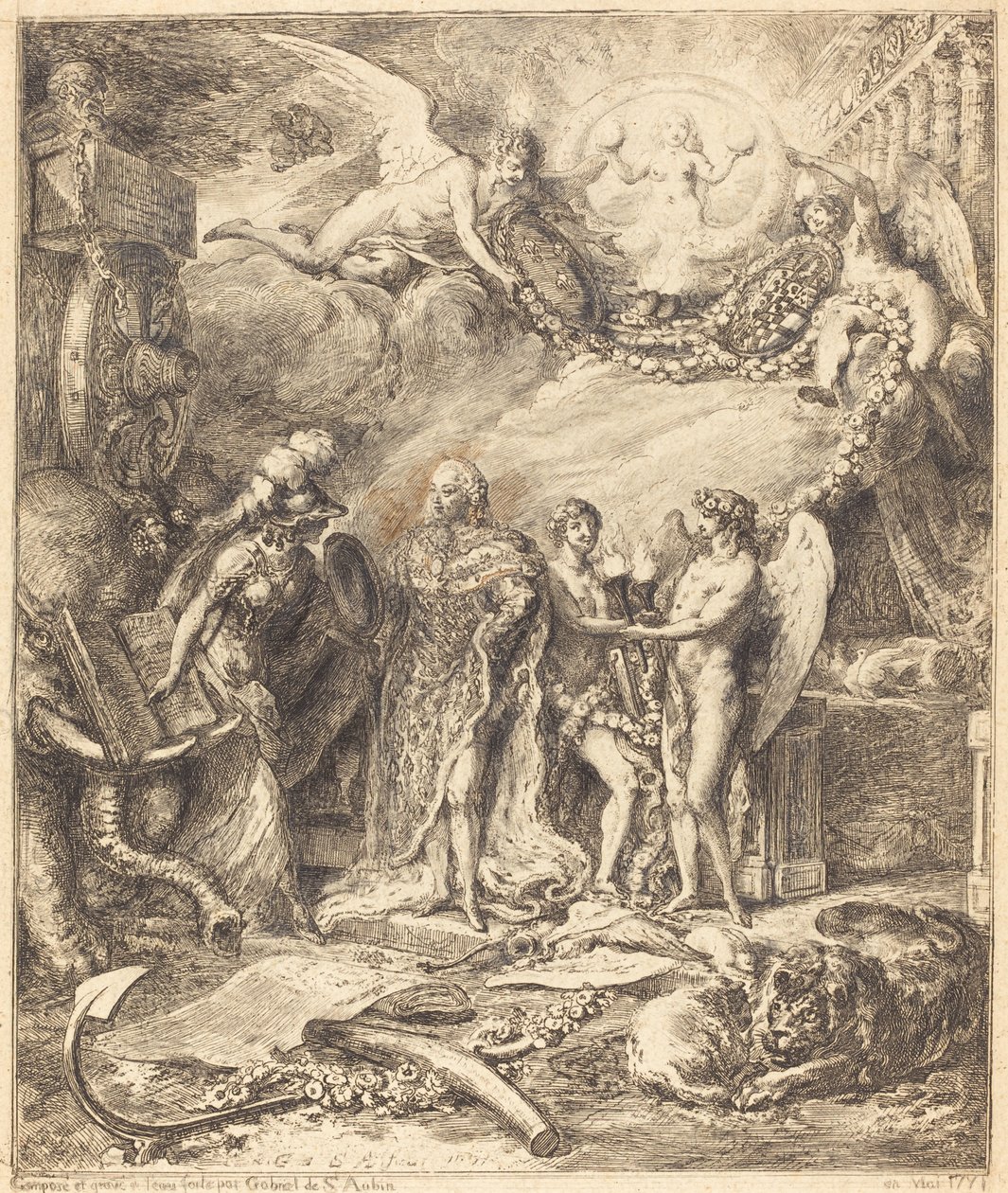 Alegoría sobre el matrimonio del Conde de Provenza de Gabriel Jacques de Saint Aubin