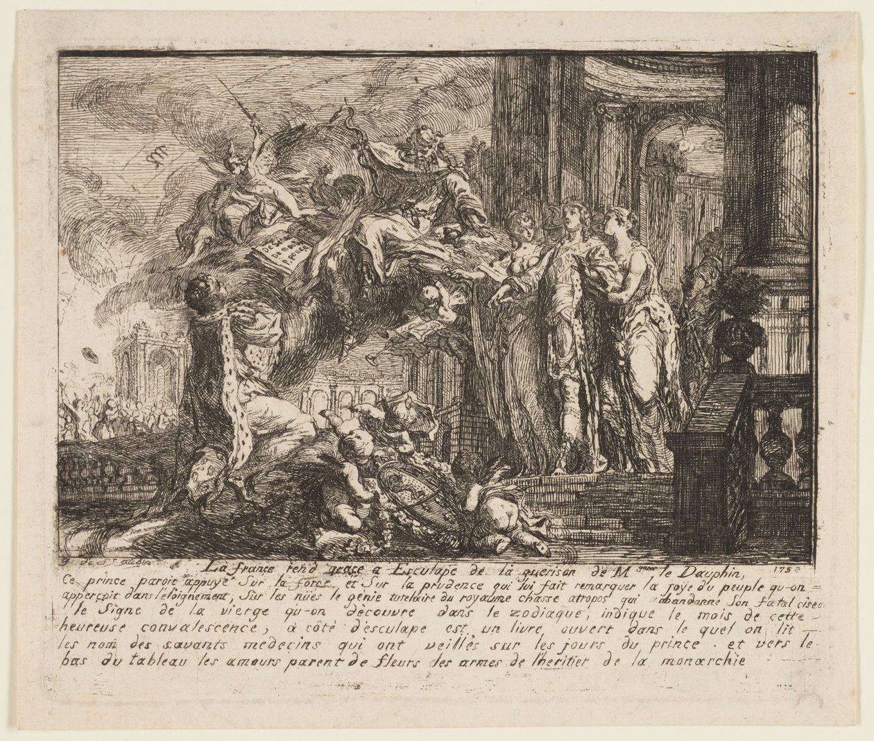Alegoría sobre la convalecencia del Delfín de Gabriel Jacques de Saint Aubin